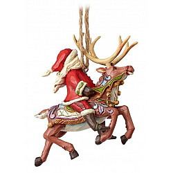 Jim ShoreSanta Riding Reindeer Hanging Ornament Figure