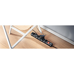 TRUST strujni kabl Surge Protector 6 mesta, 1.8m, crna