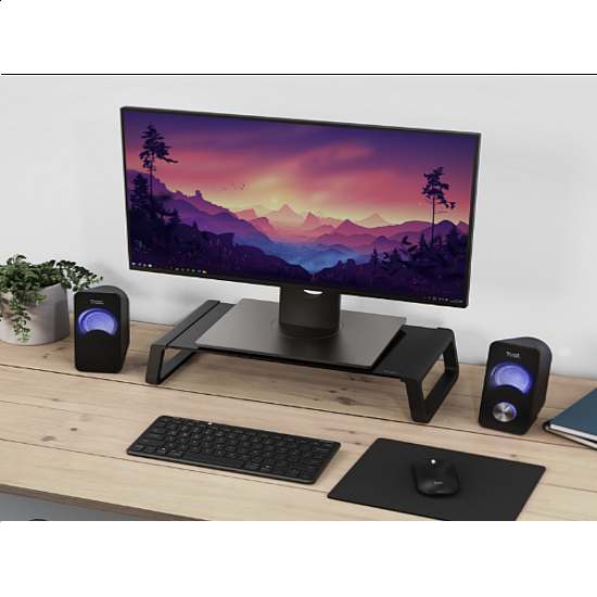 TRUST postolje za monitore MONTA GLASS, crna