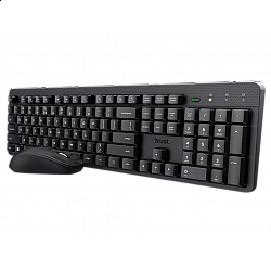 TRUST tastatura+miš ODY II bežični set, Silent, SRB, crna