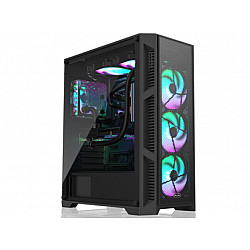 RAIJINTEK kucište ARCADIA III TG Midi Tower, ATX,M-ATX,Mini-ITX, bez napajanja, kaljeno staklo, crna