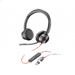 HP slušalice Poly Blackwire 8225 Stereo MS Teams Cert USB-C Headset +USB-C, A Adapter, 8X225AA, crna