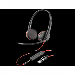HP slušalice Poly Blackwire 3225 Stereo USB-C Headset +3.5mm Plug +USB-C, A Adapter, 8X229AA, crna
