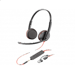 HP slušalice Poly Blackwire 3225 Stereo USB-C Headset +3.5mm Plug +USB-C, A Adapter, 8X229AA, crna