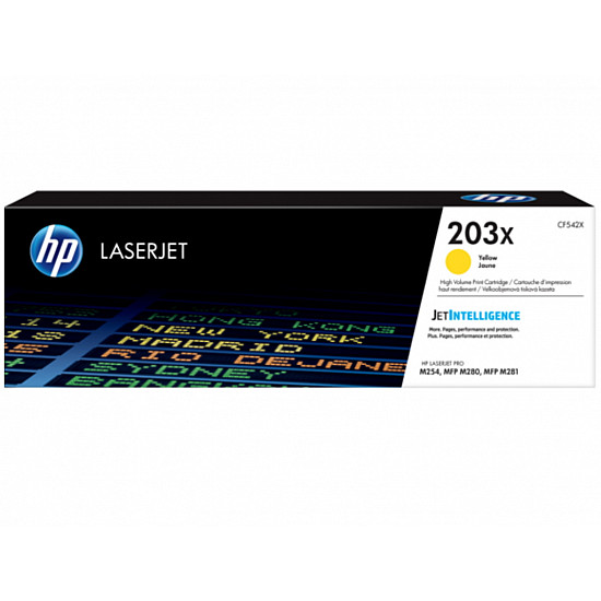 HP 203X High Yield Yellow Original LaserJet Toner Cartridge (CF542X)