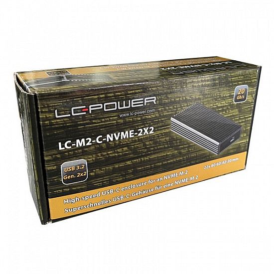 LC Power HDD Rack LC-M2-C-NVME-2X2 - M.2 SSD Enclosure Gen 2x2