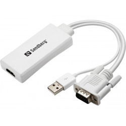 Sandberg adapter konverter VGA + Audio - HDMI FHD 508-78