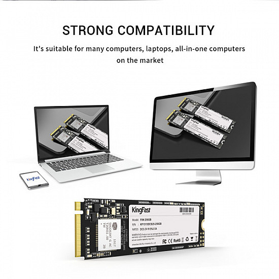 Kingfast SSD M.2 NVMe 256GB F8N, up to 2100, 1700Mbs KF1313DCS25BY-256