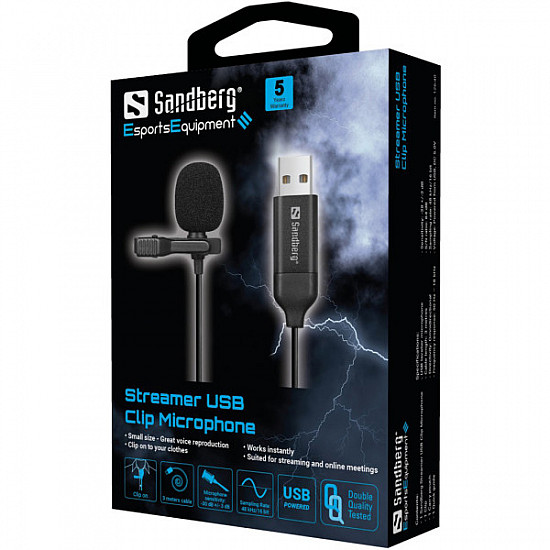 Sandberg USB streamer mikrofon Clip 126-40