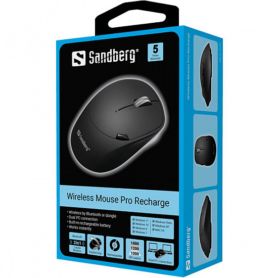 Sandberg miš Wireless Pro Recharge 631-02