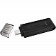 Kingston FLASH DRIVE 64GB USB Type C 3.2 DataTraveler 70 black DT70, 64GB 