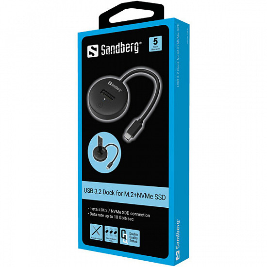 Sandberg USB 3.2 Dock za M.2+NVMe SSD 136-47