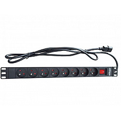 Kabl 230V razvodni PDU panel 19, 1U sa 8 utičnih mesta,1.8m C14 (PDU-8SP-1U-C14)