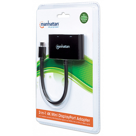 Manhattan adapter 152709 Mini DisplayPort, M - HDMI, VGA F Crni