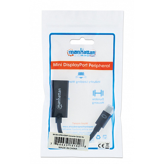 Manhattan adapter 151528 Mini DisplayPort, M - HDMI 1080p Crni