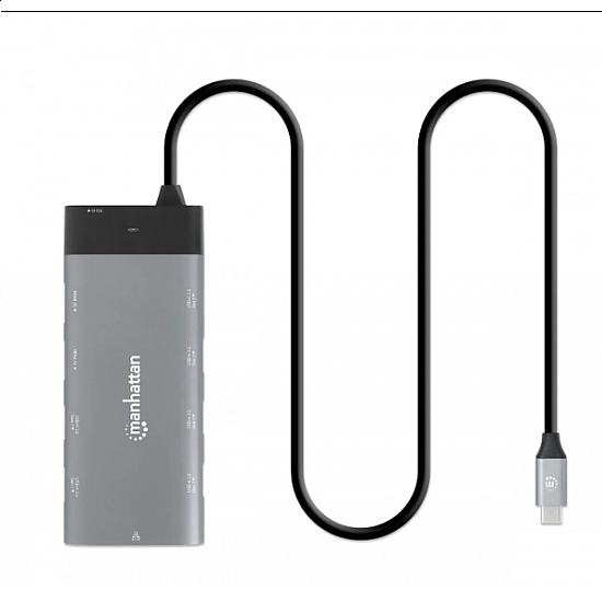 Manhattan docking station 130714 10in1 USB-C - 2xHDMI, 5xUSB, LAN, PD 100W