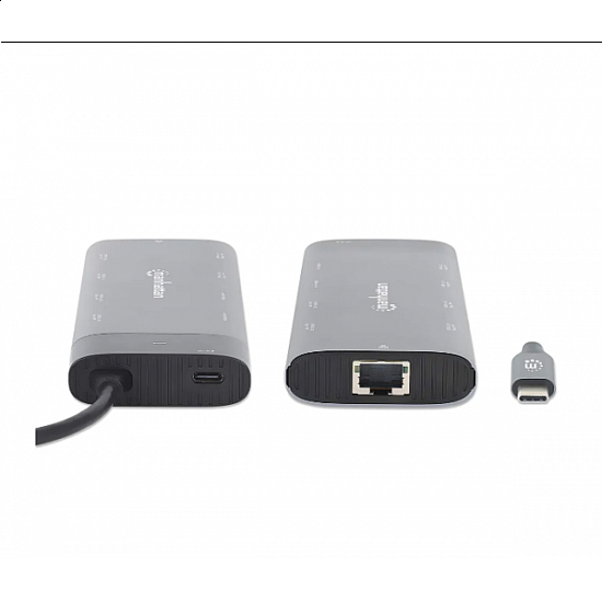 Manhattan docking station 130714 10in1 USB-C - 2xHDMI, 5xUSB, LAN, PD 100W