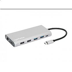 Manhattan docking station 130660 12in1 USB-C - 3xHDMI, 4xUSB, LAN, CR, PD 100W