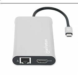 Manhattan docking station 130660 12in1 USB-C - 3xHDMI, 4xUSB, LAN, CR, PD 100W