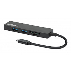 Manhattan USB-C HUB 3port  164948 3.2 G1, 5Gbps, CR, Crni