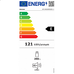HEINNER frižider HF-V401NFWDE++ 389l, NoFrost, 60x186, dispanzer, beli