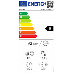 HEINNER mašina za pranje sudova HDW-FS6006WE++ 12kompleta, 6prog, 60cm, bela