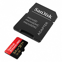 SanDisk micro SDXC 64GB Extreme PRO, SDSQXCU-064G-GN6MA sa adapterom