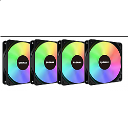 Raidmax 4x 120mm X-AIR ARGB fans Crni, NVX120FBDC4