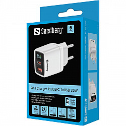 Sandberg kućni punjač 2u1 441-52 1xUSB, 1xUSB-C 35W