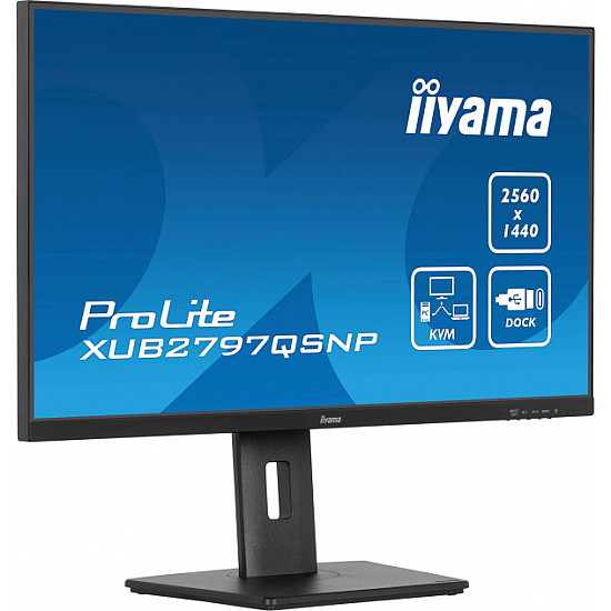 Iiyama monitor 27"  XUB2797QSNP-B1 IPS 2560x1440, 100Hz, 1ms, HDMI, DP, USB, RJ45, zvučnik