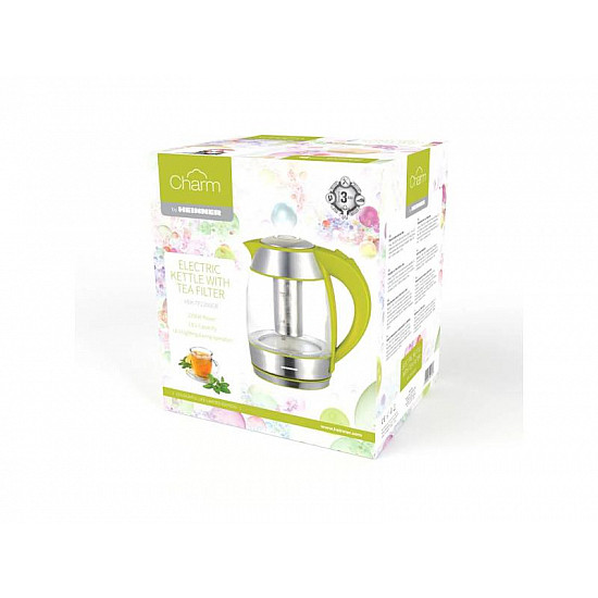 HEINNER električno kuvalo  HEK-TF2200GR 1,8l, 2200W, filter za čaj, zeleno
