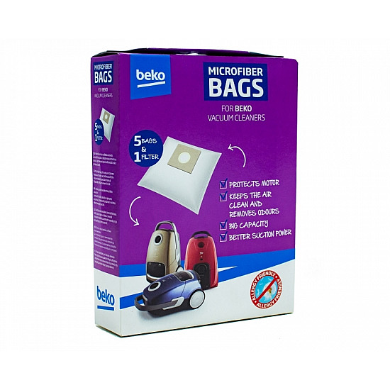 BEKO Kese za VC usisivač ljubičasta paket 5+1 BEKO Kese za VC usisivač ljubičasta paket 5+1
