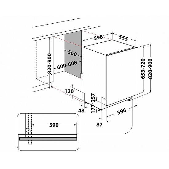 WHIRLPOOL WI 7020 P ugradna sudo mašina