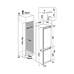 WHIRLPOOL ART 66102 ugradni kombinovani frižider