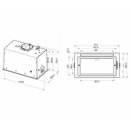 WHIRLPOOL WCT3 63F L ugradni aspirator