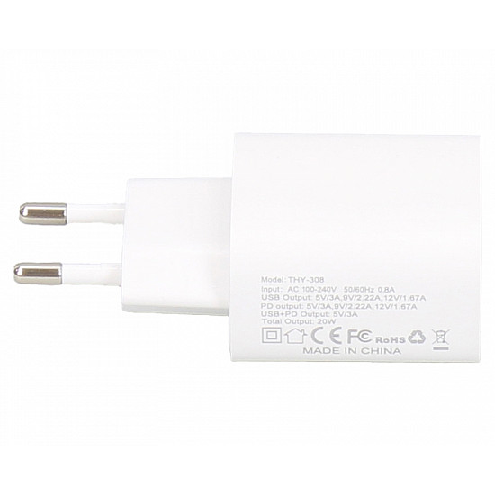 E-GREEN Superbrzi strujni punjač sa USB3.0 i USB 3.1 tipC ulazom 5V, 3A