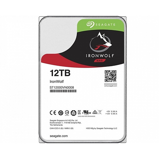 SEAGATE 12TB 3.5"  SATA 6 256MB ST12000VN0008 Ironwolf Guardian HDD