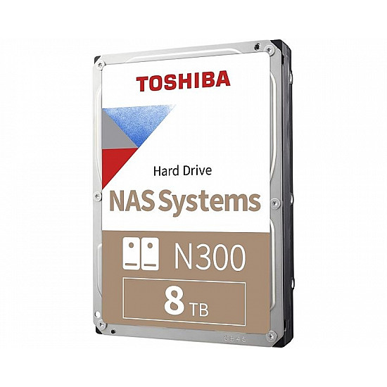 TOSHIBA 8TB 3.5"  SATA III 7.200rpm HDWG180XZSTA N300 series