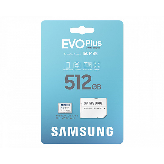 Samsung memorijska kartica EVO PLUS MicroSD 512GB class 10 + Adapter MB-MC512SA