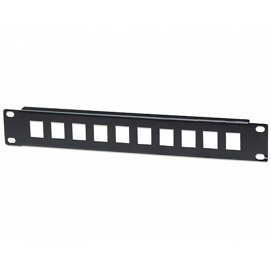 INTELLINET 10"  Rackmount Blank Patch Panel 10 Port 1U crni