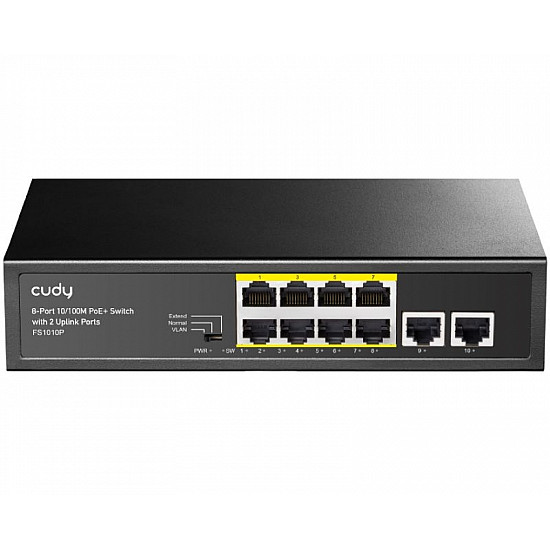Cudy FS1010P 8-Port 10, 100M PoE+ Switch with 2 Uplink Ports