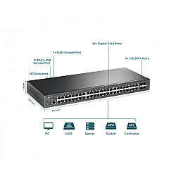 TP-LINK SG3452X 48-port Gigabit Uprav.switch 4 10GE