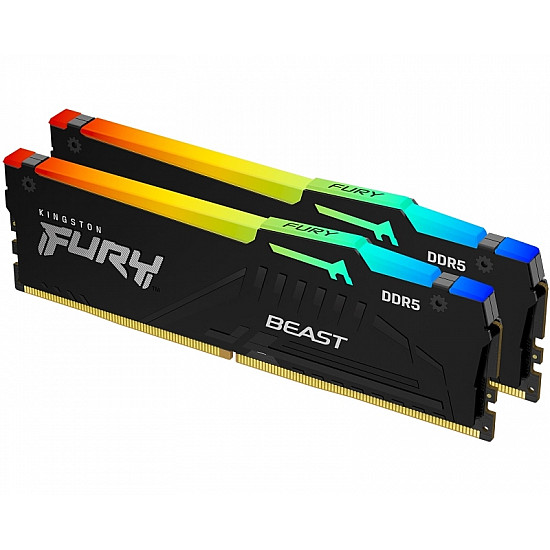Kingston DIMM DDR5 64GB (2x32GB kit) 5600MT, s KF556C40BBAK2-64 Fury Beast RGB black