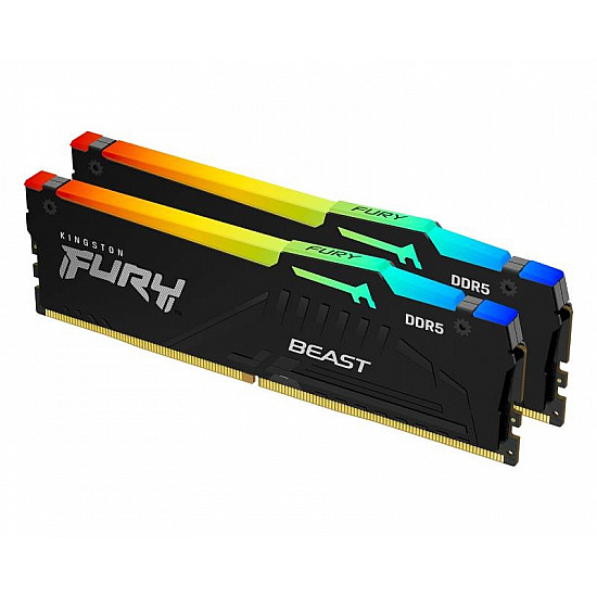 Kingston DIMM DDR5 64GB (2x32GB kit) 5600MT, s KF556C36BBEAK2-64 Fury Beast RGB EXPO