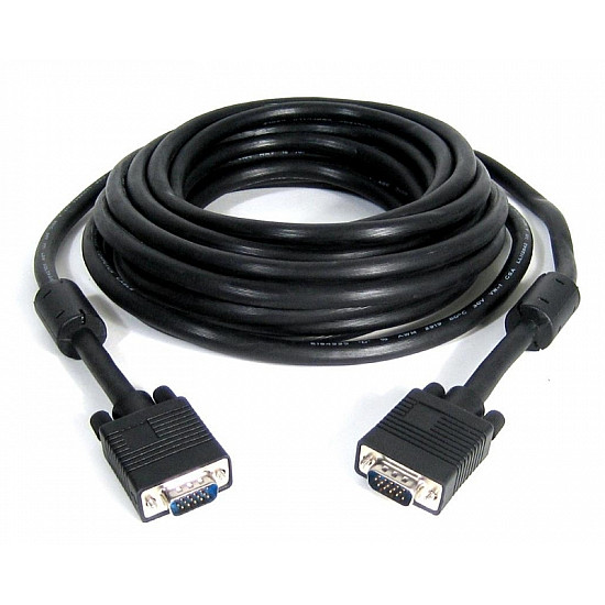 FAST ASIA Kabl VGA D-sub M, M 20m HQ feritno jezgro crni