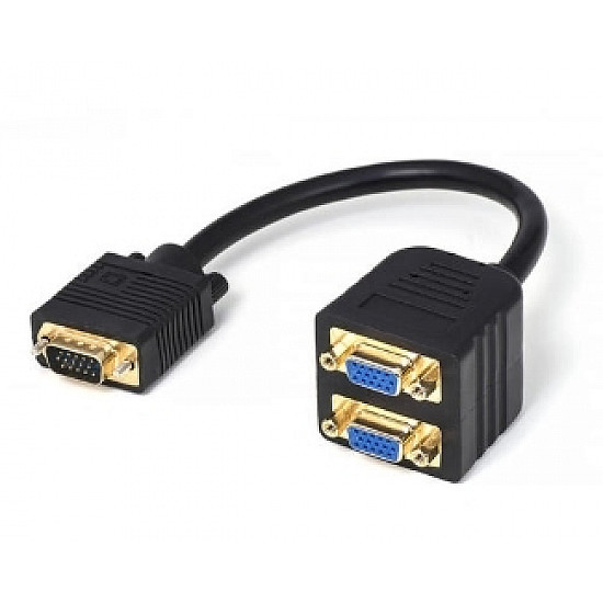FAST ASIA Adapter VGA - VGA M, 2F (spliter) crni