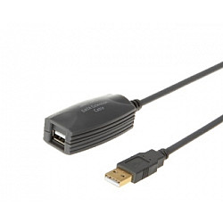 E-GREEN Kabl sa pojačivačem USB A - USB A M, F 5m crni