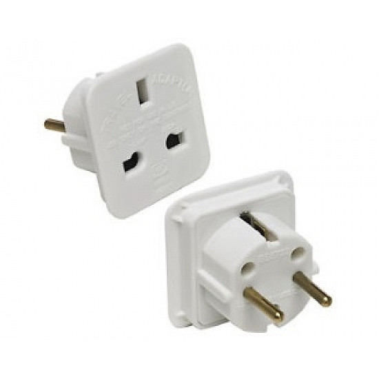 E-GREEN Adapter Euro utikač - UK utičnica bela