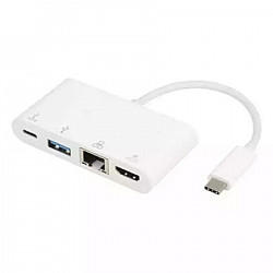 E-GREEN adapter USB Tip C - HDMI + USB 3.0 + Tip C + RJ45 (F)