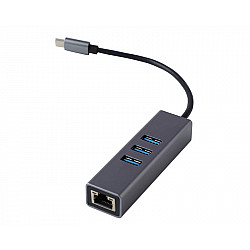 Fast Asia adapter-konvertor TIP C na 3xUSB 3.0+RJ45 meta